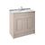 Nuie York 2 Door Floor Standing Vanity Unit and Grey Marble with Round Ceramic Bowl - Unbeatable Bathrooms