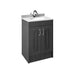 Nuie York 2 Door Floor Standing Vanity Unit with White Marble Top & 1 Tap Hole Basin - Unbeatable Bathrooms