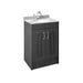 Nuie York 2 Door Floor Standing Vanity Unit with Grey Marble Top & 1 Tap Hole Basin - Unbeatable Bathrooms