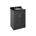 Nuie York 2 Door Floor Standing Vanity Unit and Black Marble with Round 3 Tap Hole Ceramic Bowl - Unbeatable Bathrooms