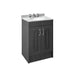 Nuie York 2 Door Floor Standing Vanity Unit and Grey Marble with Round 3 Tap Hole Ceramic Bowl - Unbeatable Bathrooms