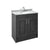 Nuie York 2 Door Floor Standing Vanity Unit and Grey Marble with Round Ceramic Bowl - Unbeatable Bathrooms