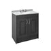 Nuie York 2 Door Floor Standing Vanity Unit and Grey Marble with Round 3 Tap Hole Ceramic Bowl - Unbeatable Bathrooms