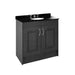 Nuie York 2 Door Floor Standing Vanity Unit and Black Marble with Round 3 Tap Hole Ceramic Bowl - Unbeatable Bathrooms
