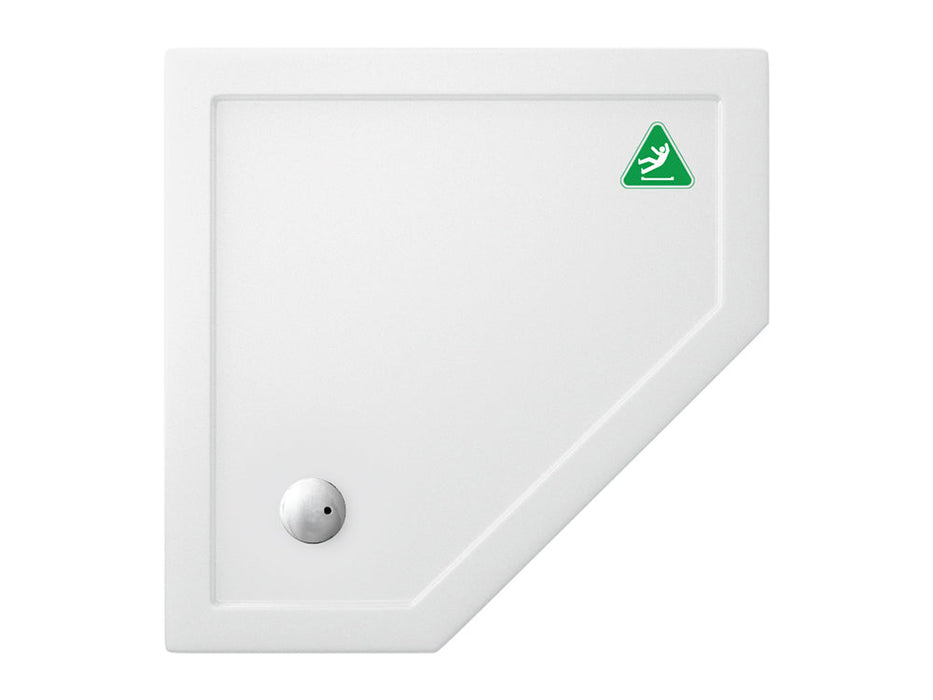 Britton 1200mm Anti-Bac & Anti-Slip Offset Pentagon Shower Tray - Unbeatable Bathrooms