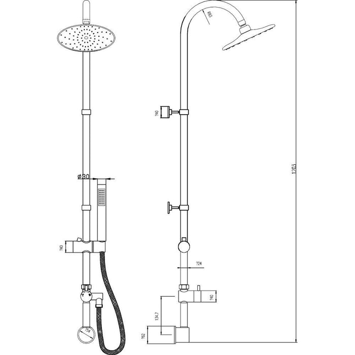 Hudson Reed Destiny Shower Kit - Unbeatable Bathrooms