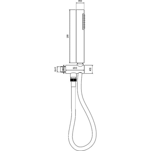 Hudson Reed Round Outlet Elbow, Parking Bracket, Flex And Handset - Unbeatable Bathrooms
