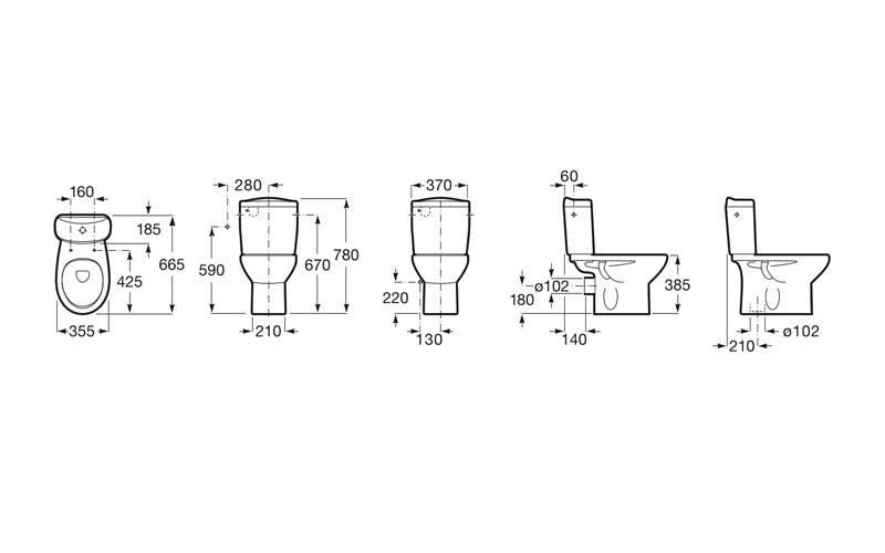Roca Laura Close-Coupled Open Back WC Unit - Unbeatable Bathrooms