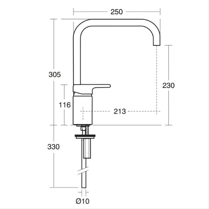 Ideal Standard Active single lever one taphole sink mixer with high tubular cast spout - Unbeatable Bathrooms