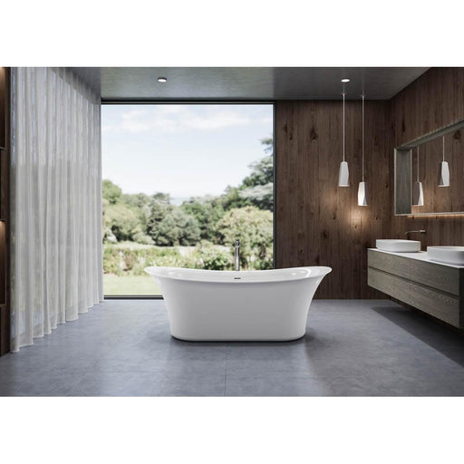 Charlotte Edwards Admiralty 16/1800mm Gloss White Slim-Edged Freestanding Bath - Unbeatable Bathrooms