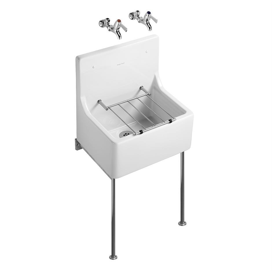 Armitage Shanks Alder Sink 51cm X 31cm High Back and Fitted Stainless