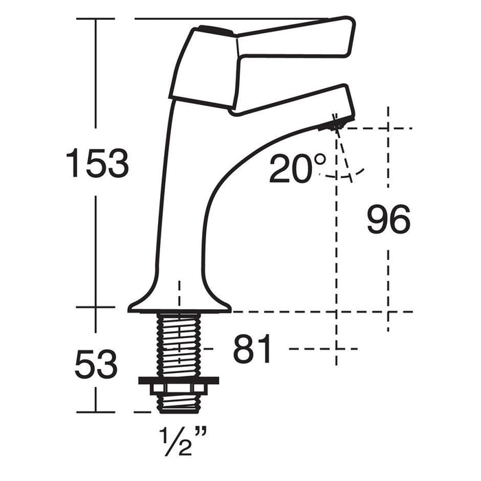 Armitage Shanks Alterna 21 High Neck Pillar Taps 1/2inch Lever Handles Pair - Unbeatable Bathrooms