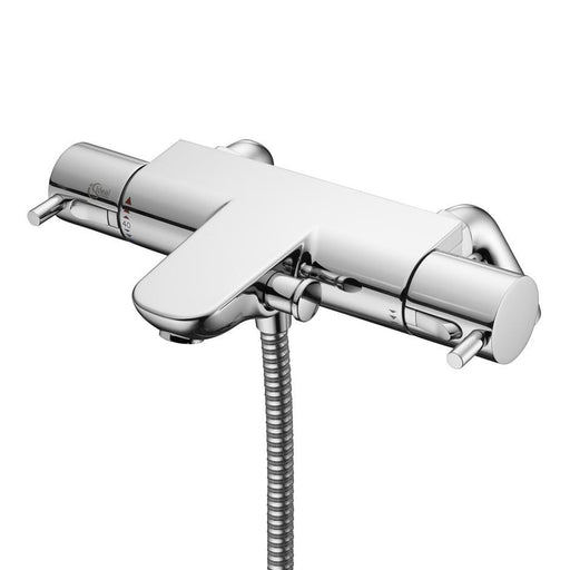 Ideal Standard Alto Ecotherm bath shower mixer with metal pin handles & rim mounting legs - Unbeatable Bathrooms