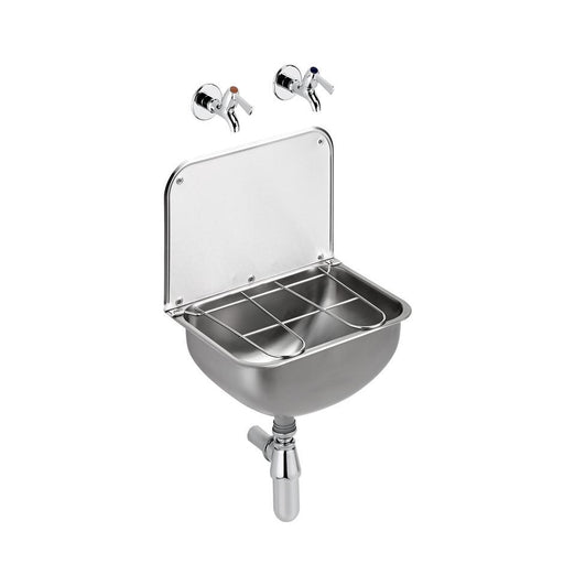 Armitage Shanks Angus Sink, 44cm X 31cm With 28cm High Back, 1-1/2inch Integral Strainer Waste and Stainless Steel Bucket Grating - Unbeatable Bathrooms