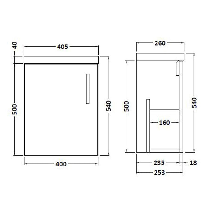 Hudson Reed Apollo Compact Vanity Unit - Wall Hung 1 & 2 Door Units with Basin (Various) - Unbeatable Bathrooms