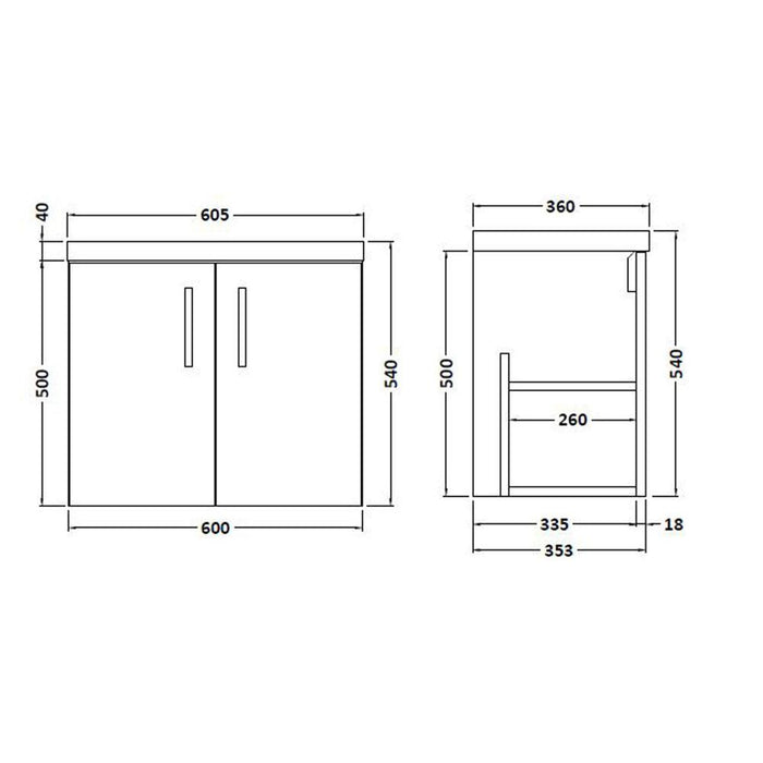 Hudson Reed Apollo Vanity Unit - Wall Hung 1 & 2 Door Units with Basin (Various) - Unbeatable Bathrooms