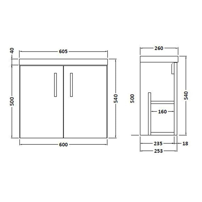 Hudson Reed Apollo Compact Vanity Unit - Wall Hung 1 & 2 Door Units with Basin (Various) - Unbeatable Bathrooms
