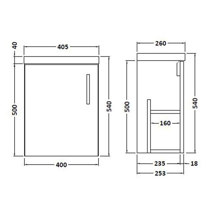 Hudson Reed Apollo Compact Vanity Unit - Wall Hung 1 & 2 Door Units with Basin (Various) - Unbeatable Bathrooms