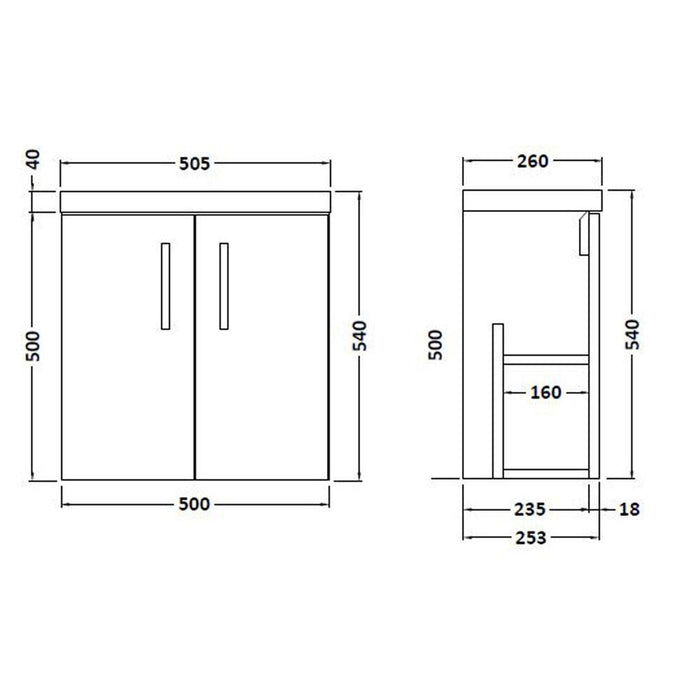 Hudson Reed Apollo Compact Vanity Unit - Wall Hung 1 & 2 Door Units with Basin (Various) - Unbeatable Bathrooms