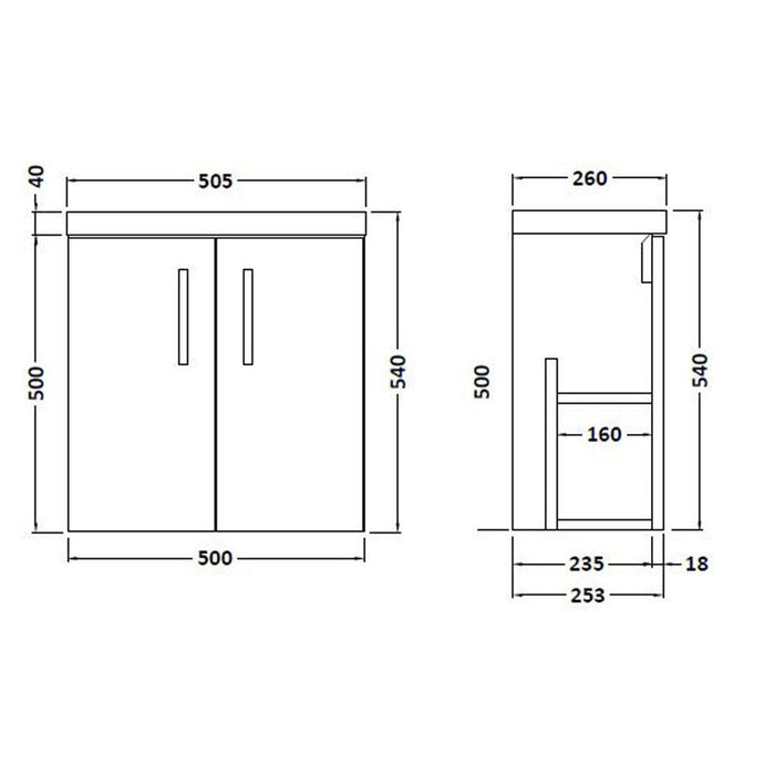 Hudson Reed Apollo Compact Vanity Unit - Wall Hung 1 & 2 Door Units with Basin (Various) - Unbeatable Bathrooms