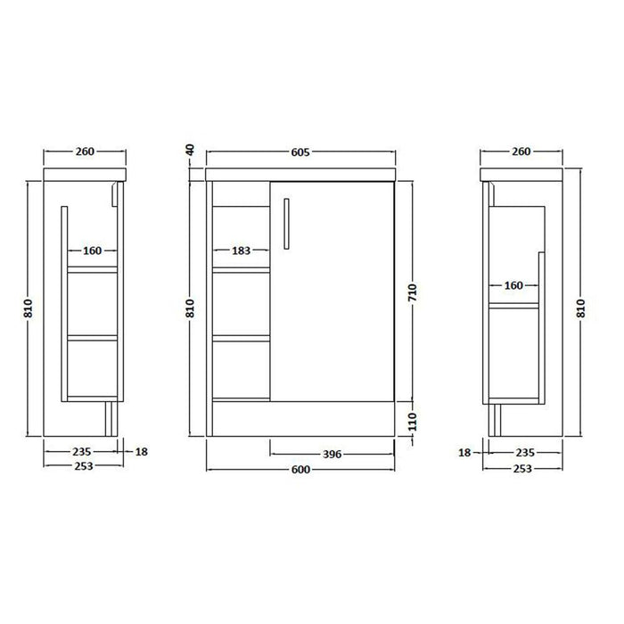 Hudson Reed Apollo Vanity Unit - Floor Standing 1 & 2 Door Units with Basin (Various) - Unbeatable Bathrooms