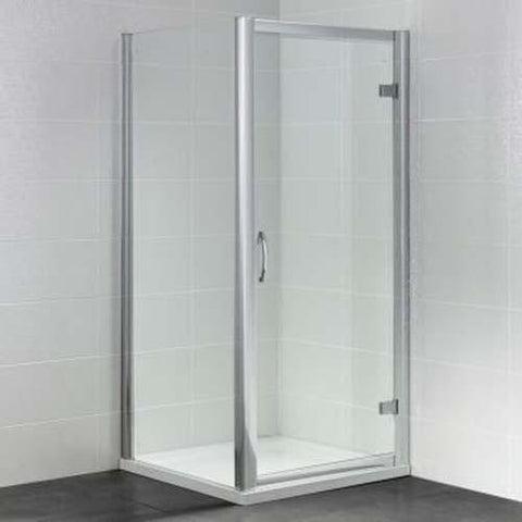 April Identiti Square Shower Enclosure with Semi-Frameless Hinged Door - Unbeatable Bathrooms