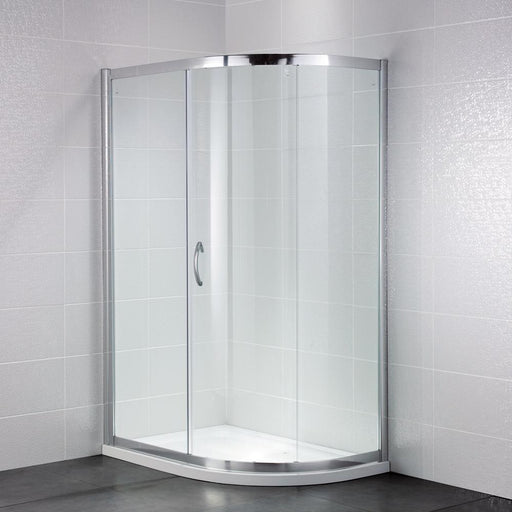April Identiti Offset Quadrant Shower Enclosure with Sliding Door - Unbeatable Bathrooms