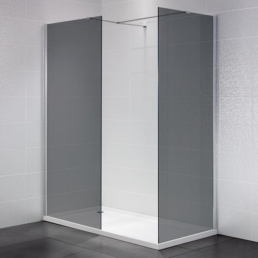 April Identiti Shower Enclosure with Smoked Glass Wetroom Panels - Unbeatable Bathrooms