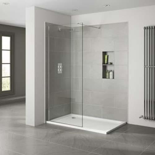 April Wetroom 10mm Clear Glass Return Panel - Unbeatable Bathrooms