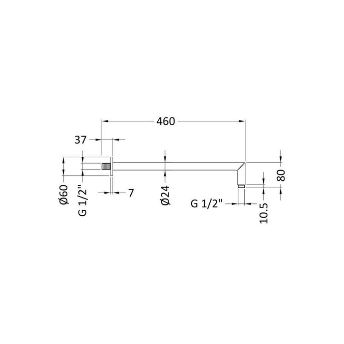 Hudson Reed Mitred Wall Mounted Arm - Unbeatable Bathrooms