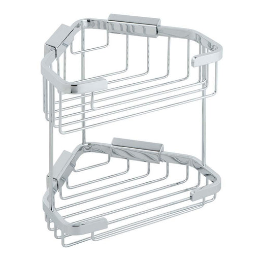 Vado Large Double Wall Mounted Triangular Corner Basket - Unbeatable Bathrooms