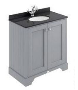 Bayswater 800mm Vanity Unit - Floor Standing 2 Door Unit with Basin - Unbeatable Bathrooms
