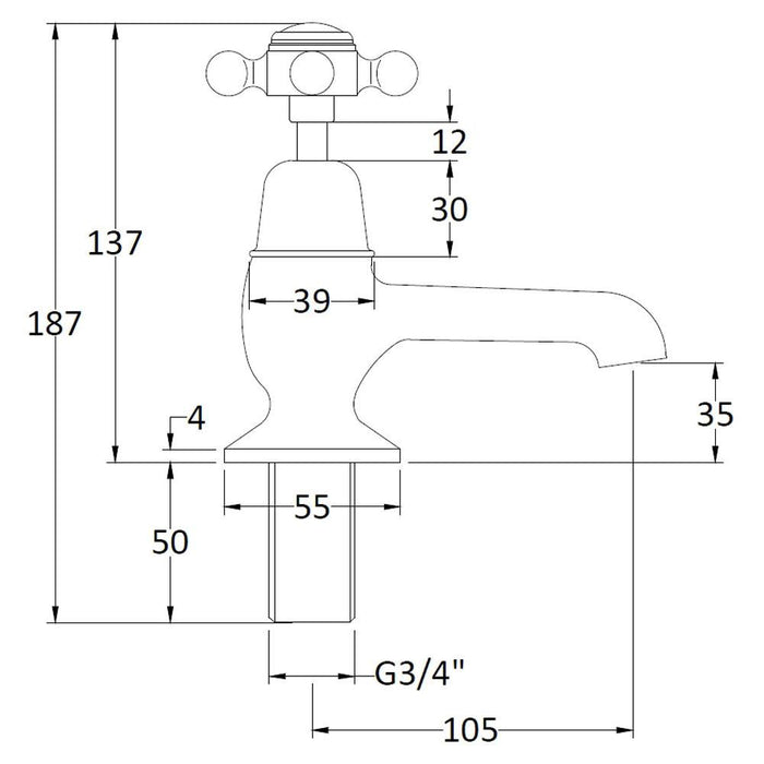 Hudson Reed Topaz Dome Bath Taps - Unbeatable Bathrooms