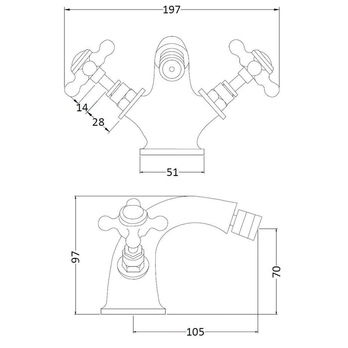 Hudson Reed Topaz Mono Bidet Tap - Unbeatable Bathrooms