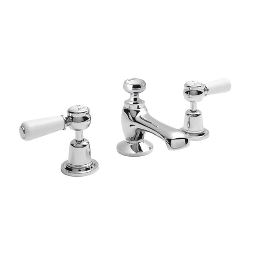 Hudson Reed Topaz Lever Three Taphole Basin Mixer - Unbeatable Bathrooms