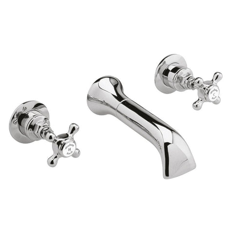 Hudson Reed Topaz Wall Mounted Bath Spout & Stop Taps - Unbeatable Bathrooms