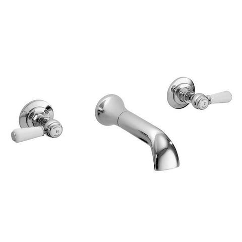 Hudson Reed Wall Mount 3Th Basin Tap Hex Lever - Unbeatable Bathrooms