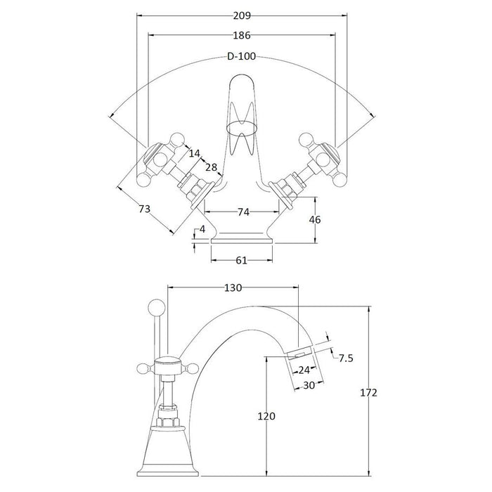 Hudson Reed Topaz Mono Basin Tap - Unbeatable Bathrooms