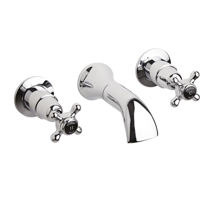 Hudson Reed Wall Mount 3Th Basin Tap Dome Crosshead - Unbeatable Bathrooms