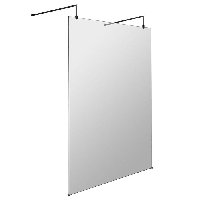Hudson Reed Wetroom Screen & Black Support Arms - Unbeatable Bathrooms