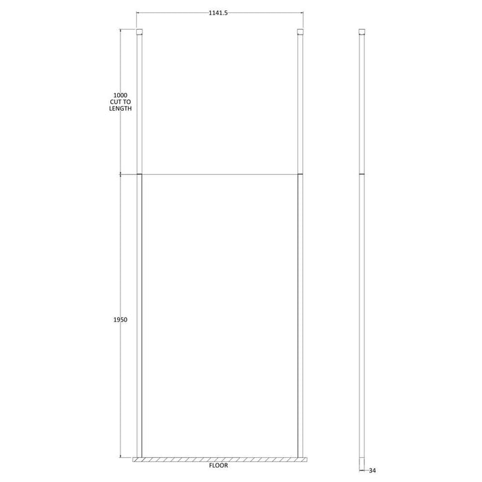 Hudson Reed Wetroom Screen & Black Ceiling Posts - Unbeatable Bathrooms