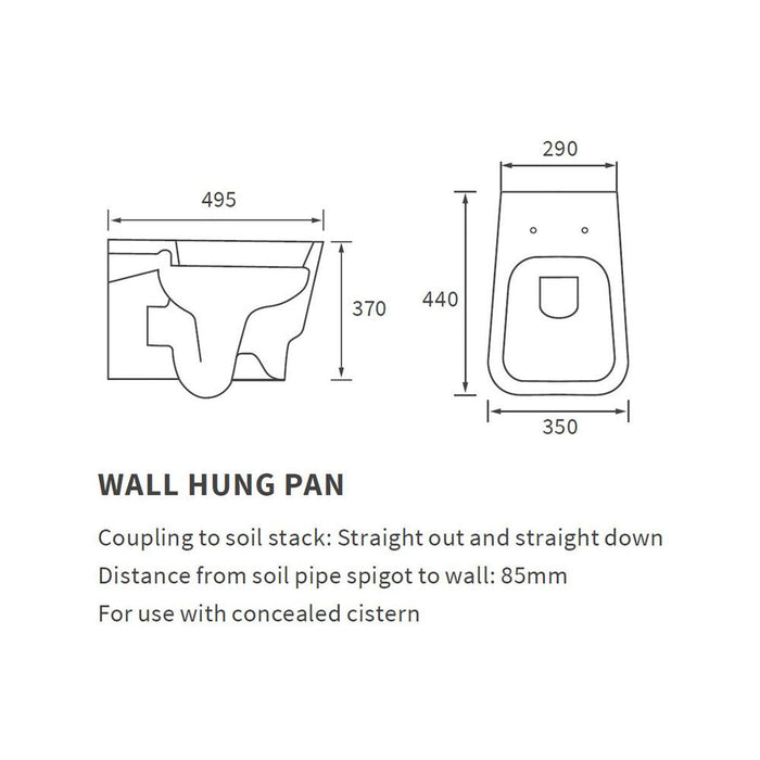 Bliss BLIS100532 Olivio Wall Hung WC & Soft Close Seat - Unbeatable Bathrooms