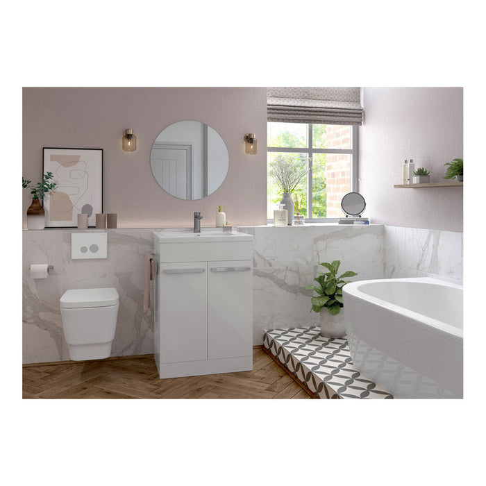 Bliss BLIS100552 Izzi 500mm Floor Standing WC Unit - White Gloss - Unbeatable Bathrooms