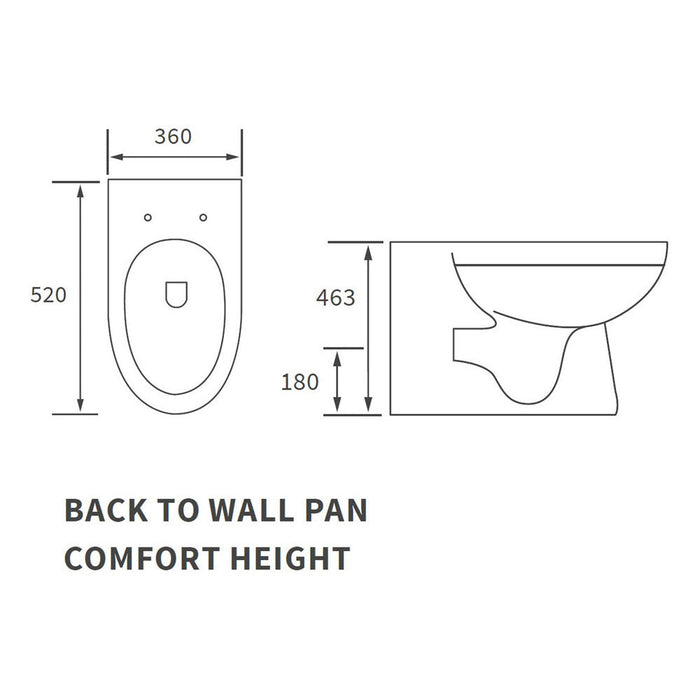 Bliss BLIS101517 Garcia Back To Wall Comfort Height WC & Soft Close Seat - Unbeatable Bathrooms