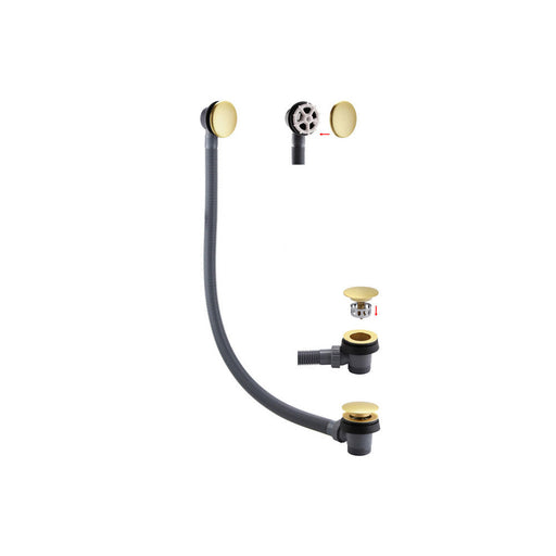 Bliss BLIS101633 Sprung Bath Waste & Overflow - Brushed Brass - Unbeatable Bathrooms