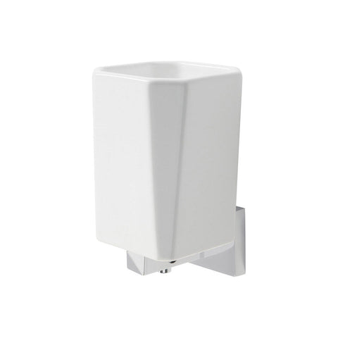 Bliss BLIS101671 Octo Wall Mounted Tumbler - Chrome & White - Unbeatable Bathrooms