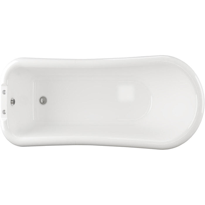 Bliss BLIS102811 Mullberry Freestanding 1530 x 670 x 760mm 2TH Bath w/Feet - White - Unbeatable Bathrooms