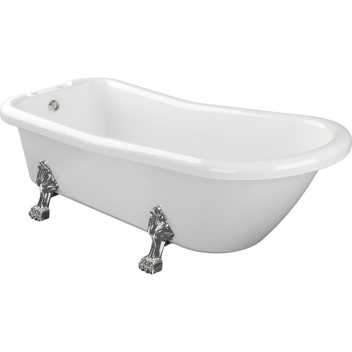 Bliss BLIS102812 Mullberry Freestanding 1710 x 670 x 780mm 2TH Bath w/Feet - White - Unbeatable Bathrooms