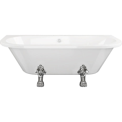 Bliss BLIS102813 Ticino Freestanding Back To Wall 1700 x 800 x 600mm 2TH Bath w/Feet - White - Unbeatable Bathrooms