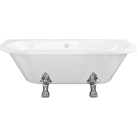 Bliss BLIS102813 Ticino Freestanding Back To Wall 1700 x 800 x 600mm 2TH Bath w/Feet - White - Unbeatable Bathrooms